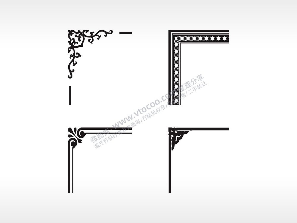 小鸟藤蔓剪影合集5简笔画边框大全AI8.0格式激光打标文件通用矢量图