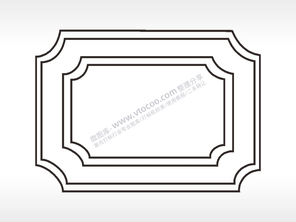 双层凹边框大全AI8.0格式激光打标文件通用矢量图