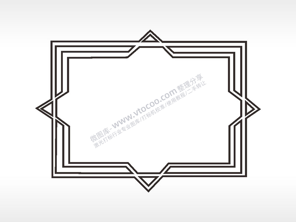 长方形包裹菱形边框大全AI8.0格式激光打标文件通用矢量图