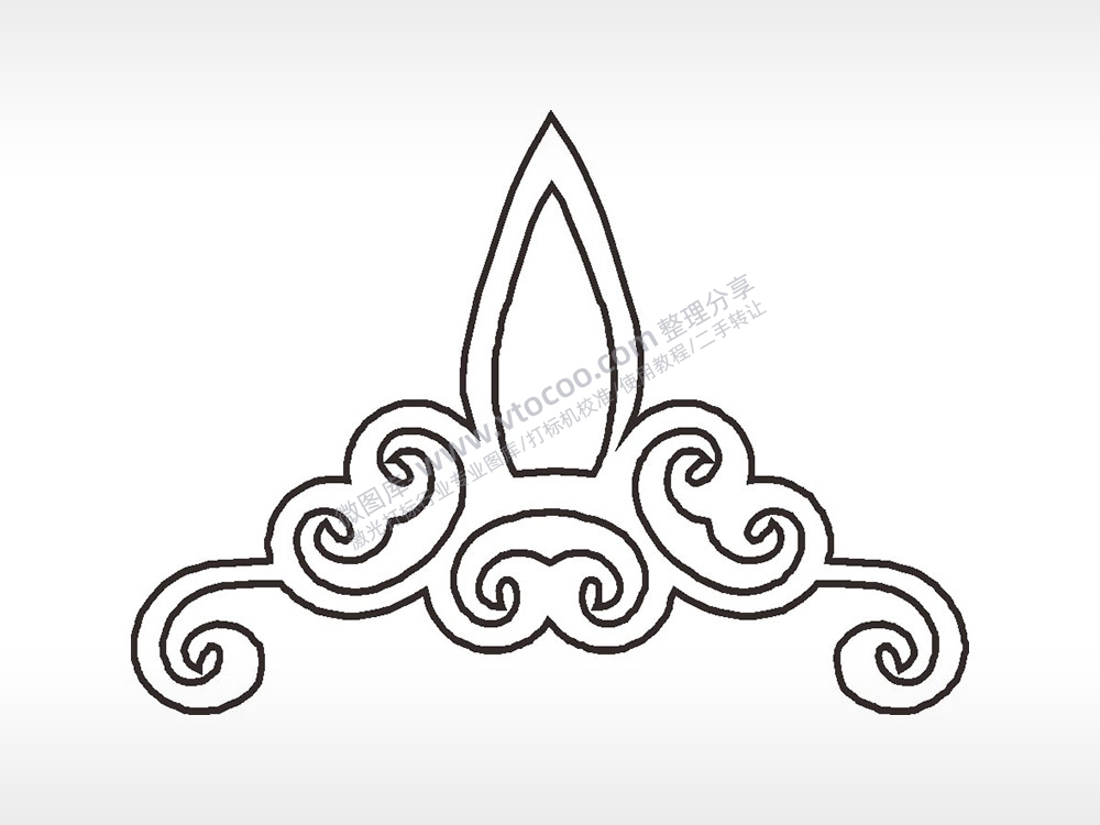 冠冕皇冠边框大全AI8.0格式激光打标文件通用矢量图