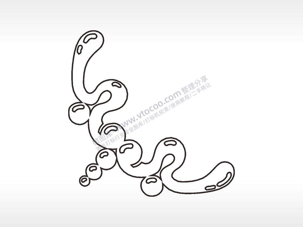 弯曲条形边框大全AI8.0格式激光打标文件通用矢量图