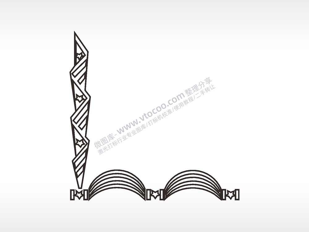 线性星星波边框大全AI8.0格式激光打标文件通用矢量图