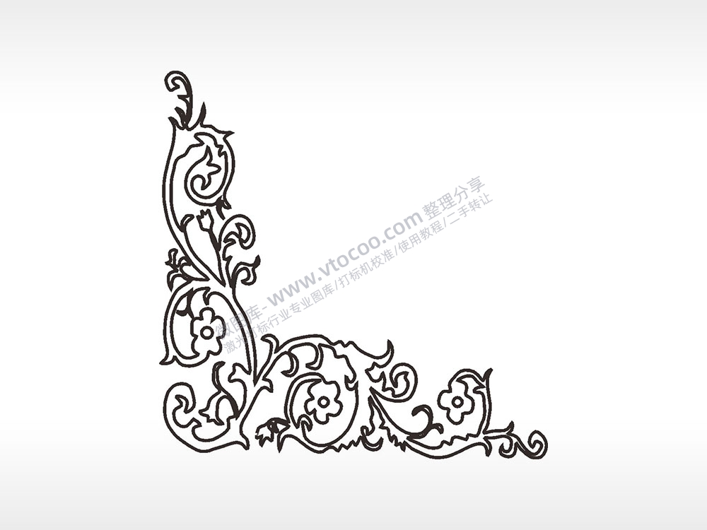 花朵藤蔓简笔画边框大全AI8.0格式激光打标文件通用矢量图