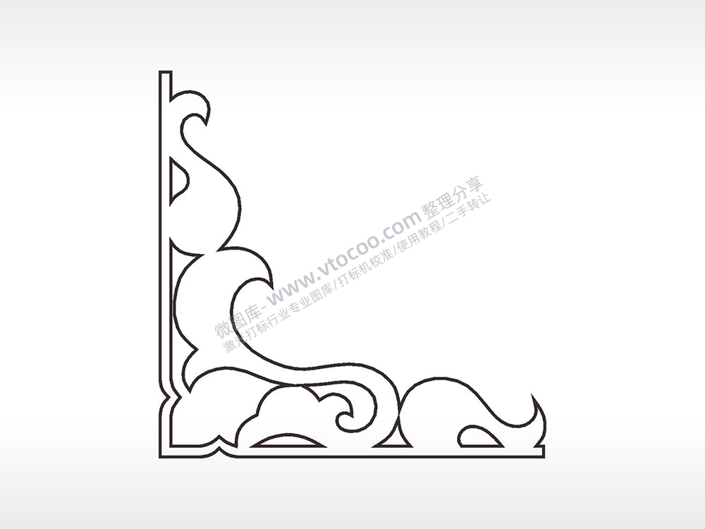 波浪纹简笔画边框大全AI8.0格式激光打标文件通用矢量图