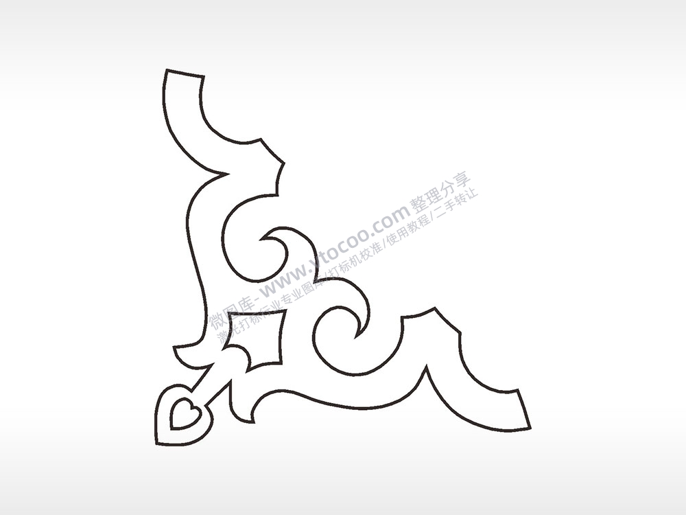 冠冕标简笔画边框大全AI8.0格式激光打标文件通用矢量图