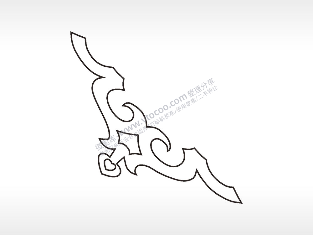 爱心冠冕边沿简笔画边框大全AI8.0格式激光打标文件通用矢量图