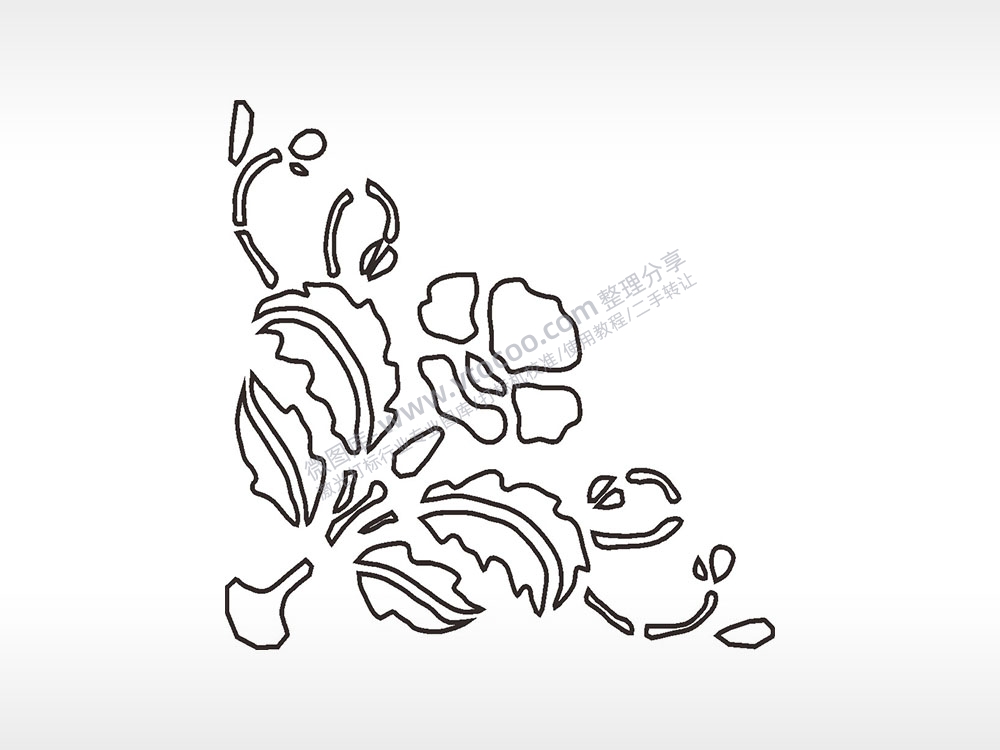 花瓣简笔画边框大全AI8.0格式激光打标文件通用矢量图