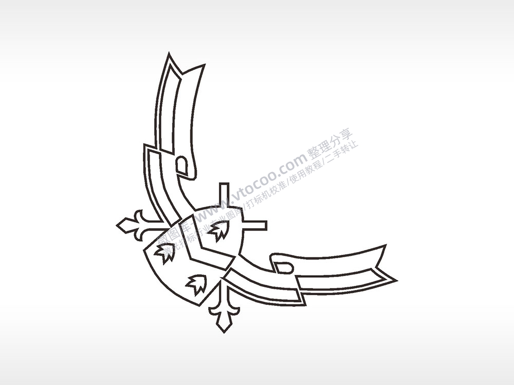 盾牌简笔画边框大全AI8.0格式激光打标文件通用矢量图