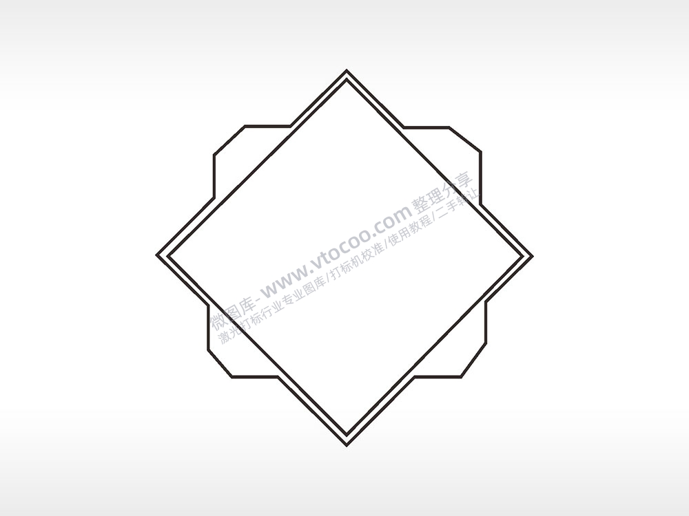 正方形菱形简笔画边框大全AI8.0格式激光打标文件通用矢量图
