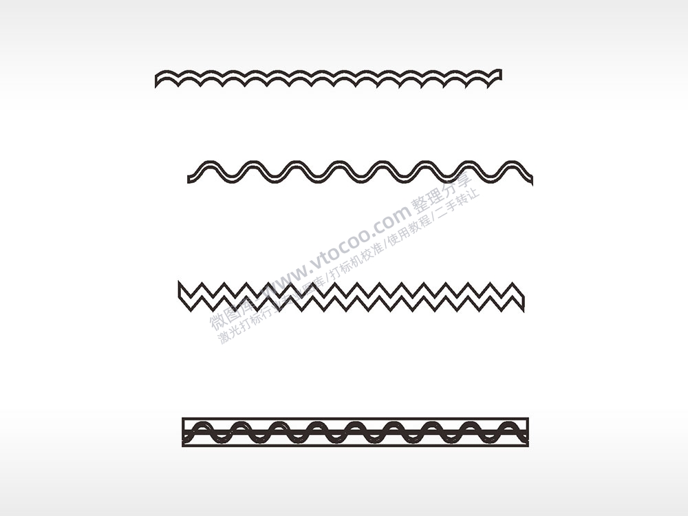 波浪纹条形花边编制简笔画边框大全AI8.0格式激光打标文件通用矢量图