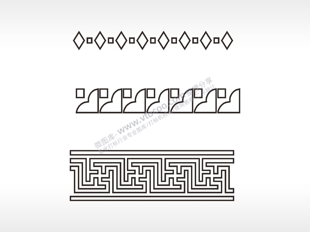 菱形正方形线条简笔画边框大全AI8.0格式激光打标文件通用矢量图