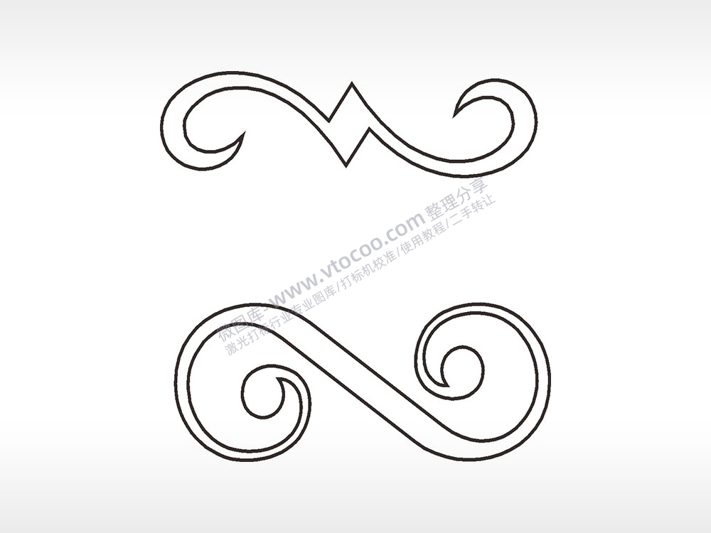 维护栏S线条简笔画边框大全AI8.0格式激光打标文件通用矢量图