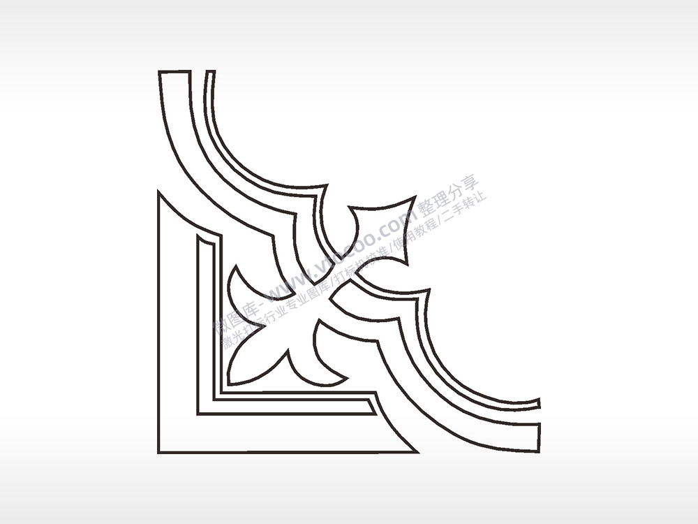 欧式角花简笔画边框大全AI8.0格式激光打标文件通用矢量图