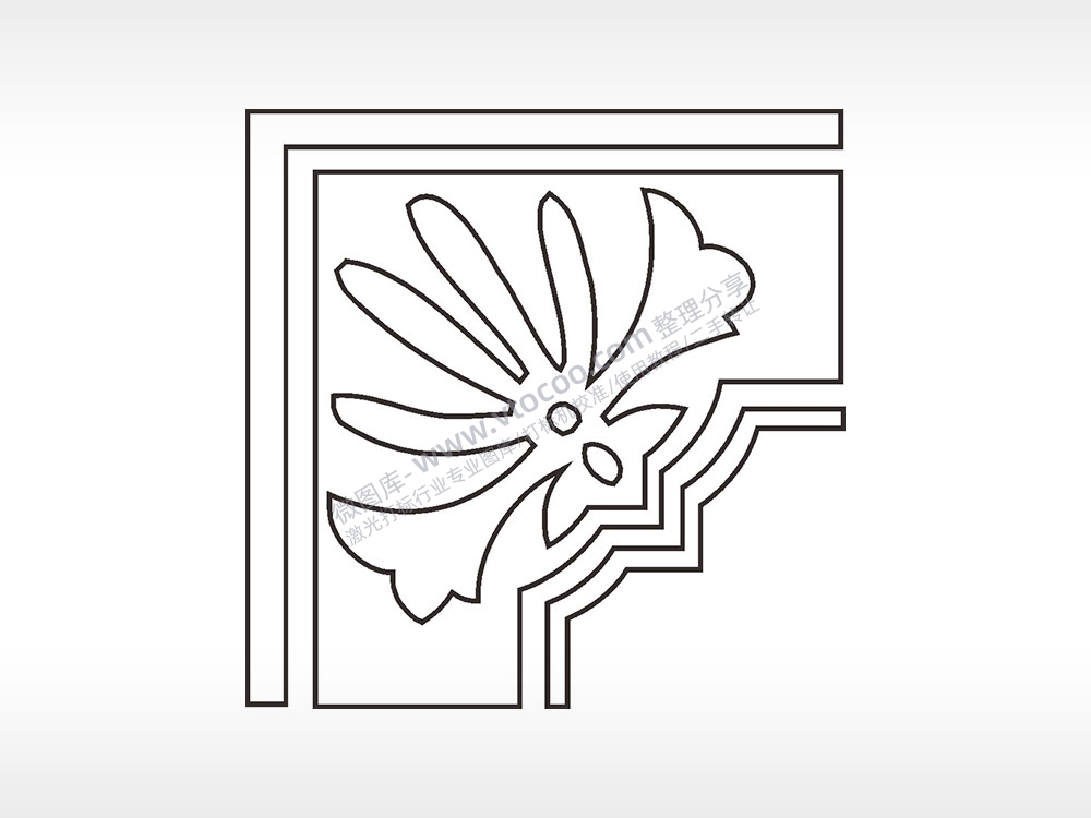 花纹简笔画边框大全AI8.0格式激光打标文件通用矢量图