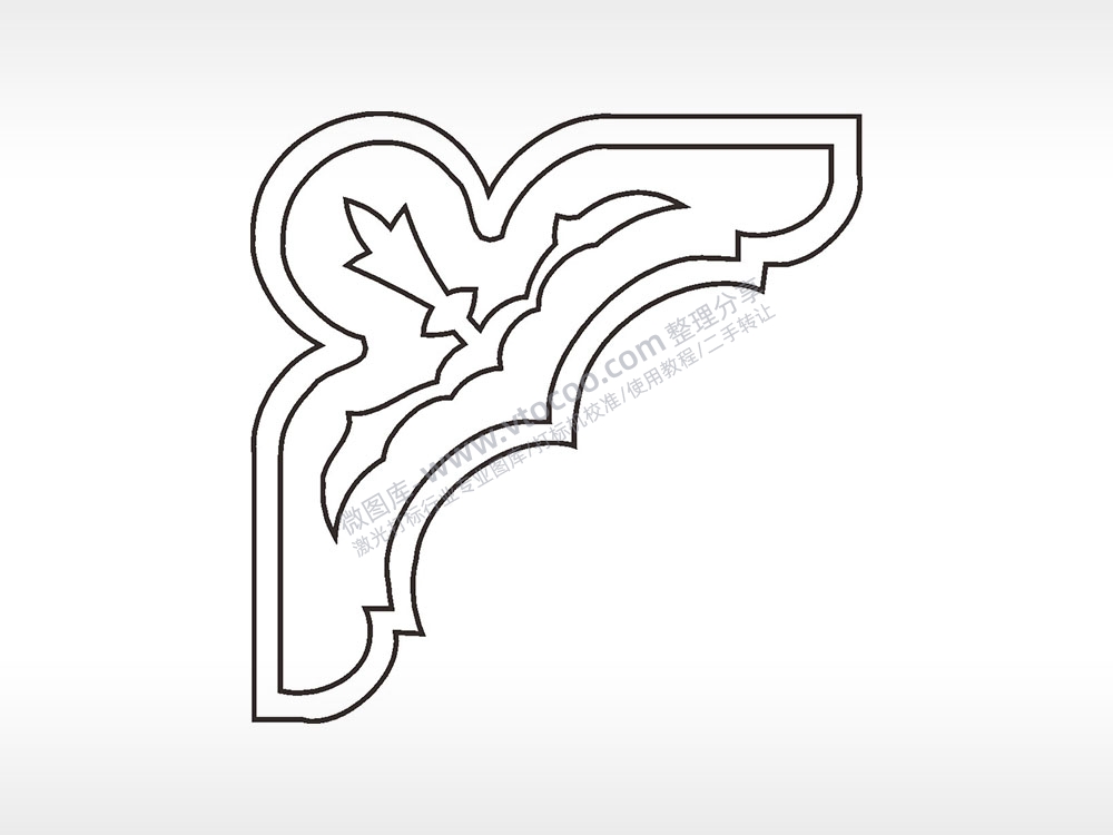 图形简笔画边框大全AI8.0格式激光打标文件通用矢量图
