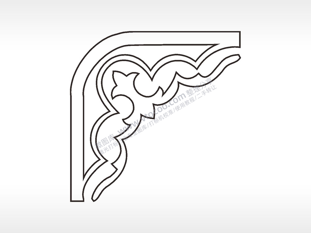 角花简笔画边框大全AI8.0格式激光打标文件通用矢量图