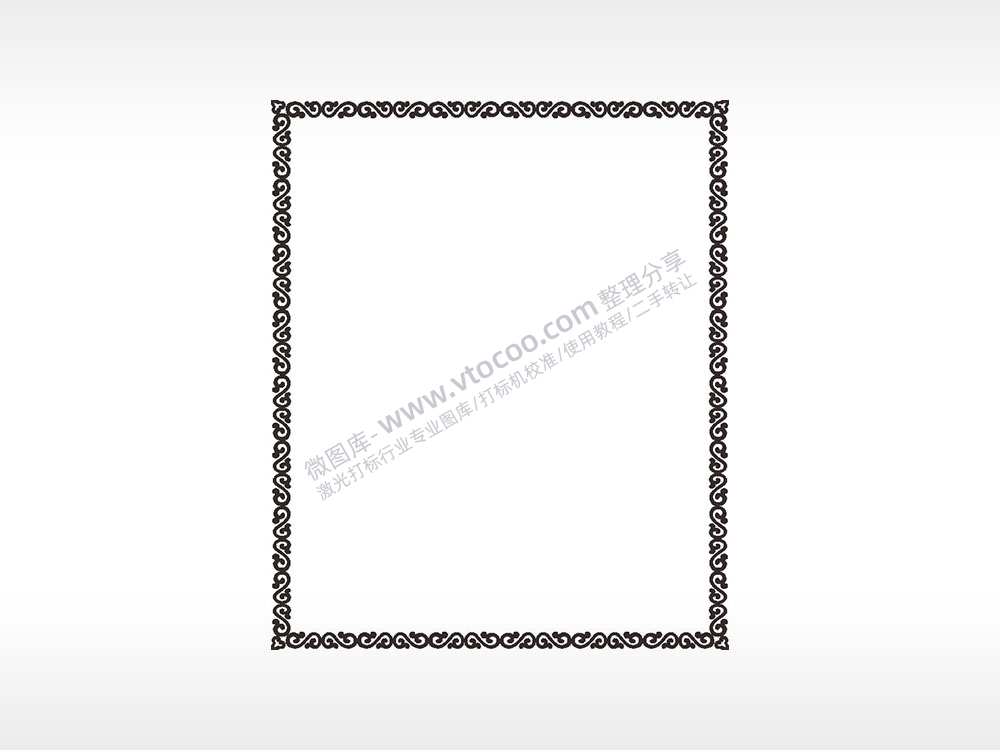 花瓣花边框矢量AI8.0格式激光打标文件通用矢量图