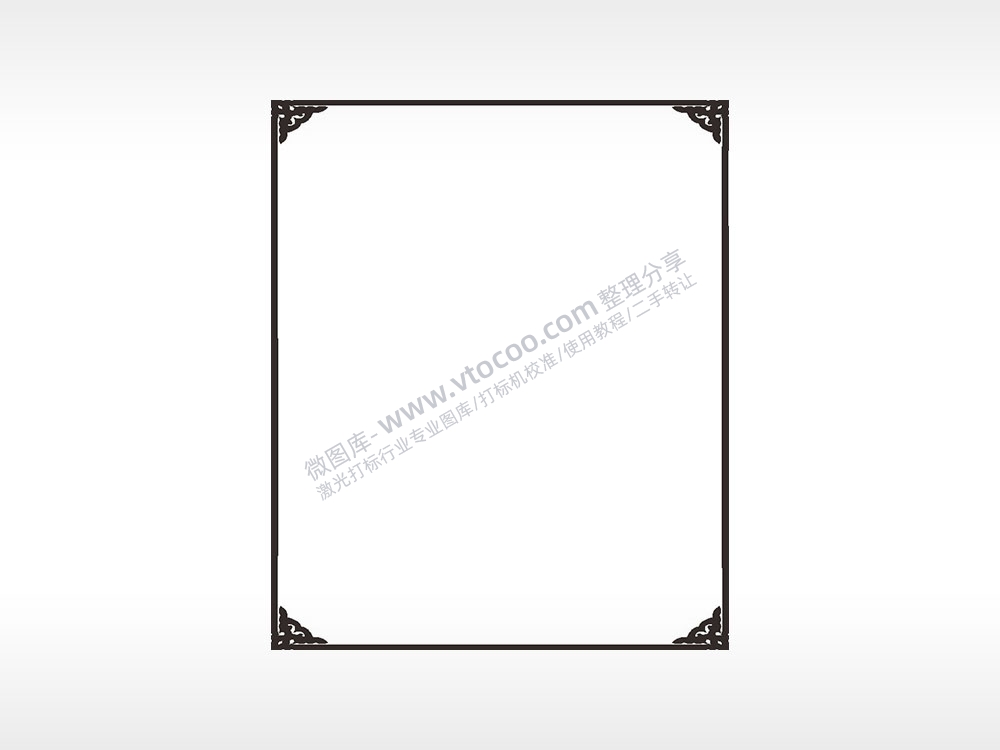 线条欧式花边框矢量AI8.0格式激光打标文件通用矢量图