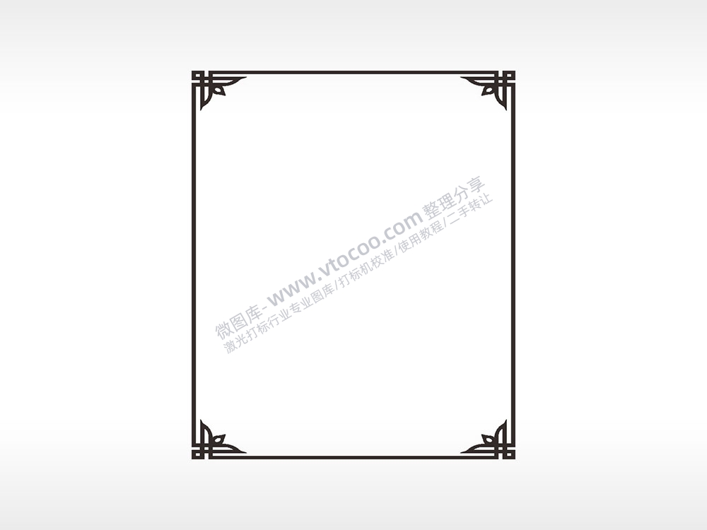 中式花朵花边框矢量AI8.0格式激光打标文件通用矢量图