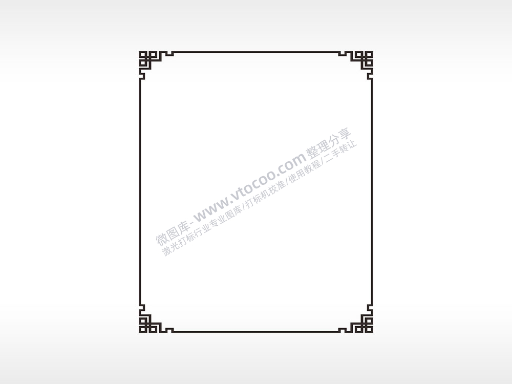 中国结花边框矢量AI8.0格式激光打标文件通用矢量图
