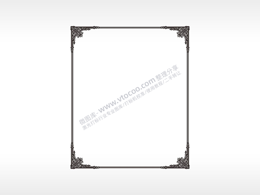 花瓣花边框矢量AI8.0格式激光打标文件通用矢量图