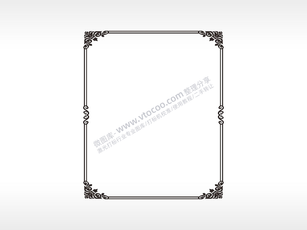 花瓣花边框矢量AI8.0格式激光打标文件通用矢量图