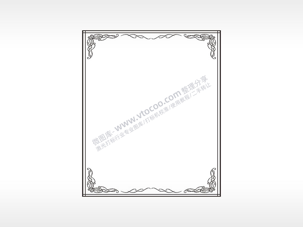 中式线条花边框矢量AI8.0格式激光打标文件通用矢量图