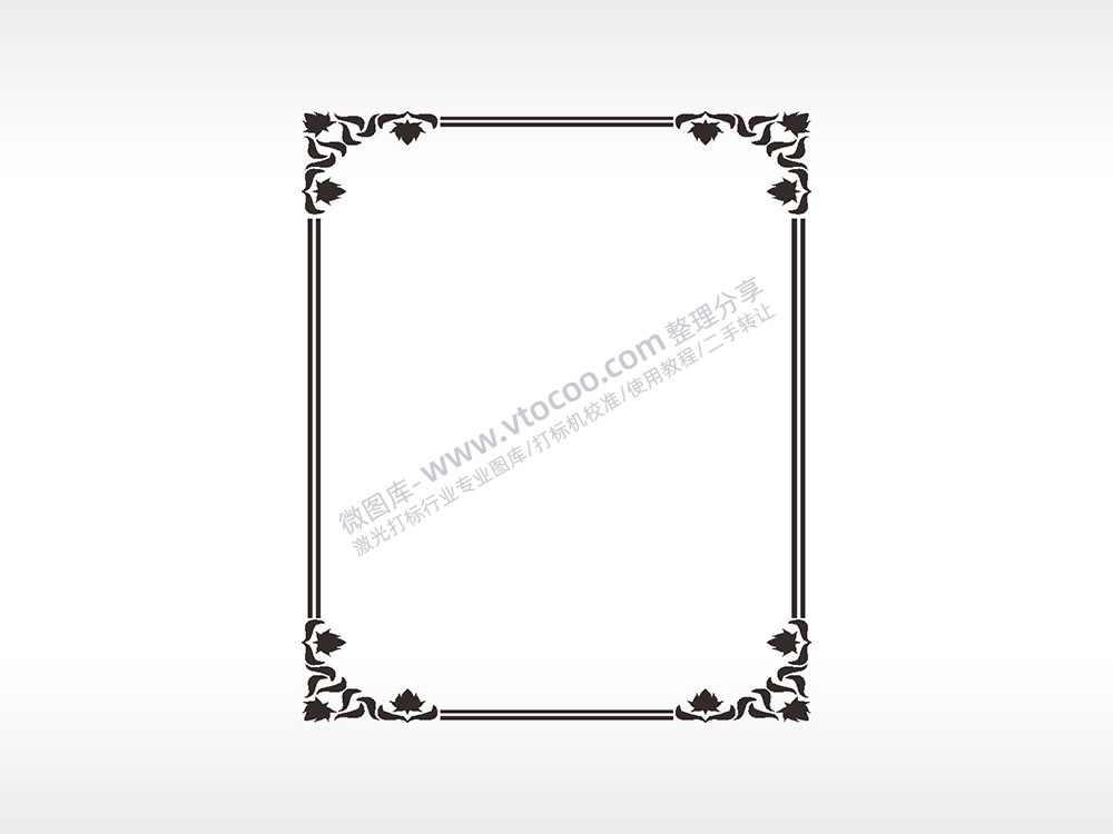 花朵花瓣花边框矢量AI8.0格式激光打标文件通用矢量图