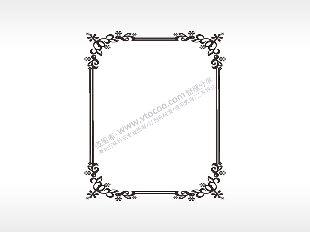 花朵花瓣花边框矢量AI8.0格式激光打标文件通用矢量图