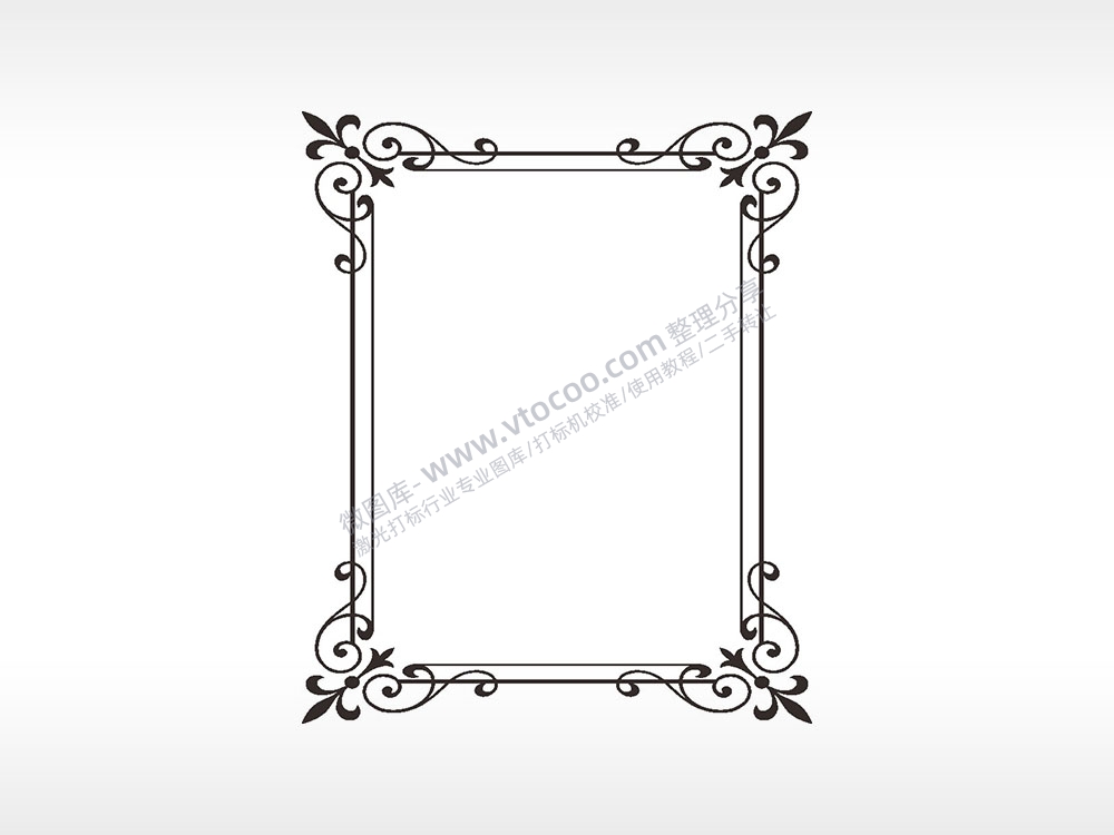 花蕾花边框矢量AI8.0格式激光打标文件通用矢量图