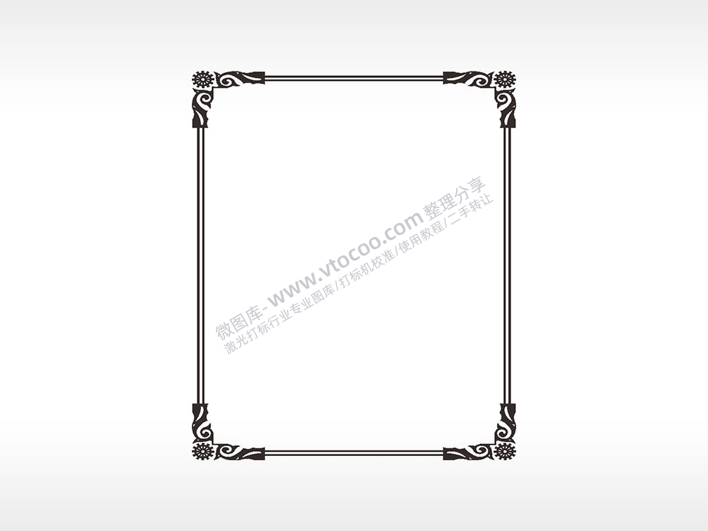 欧式花瓣花边框矢量AI8.0格式激光打标文件通用矢量图