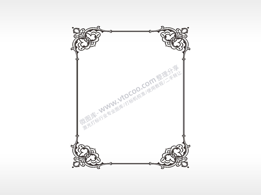 花朵花瓣花边框矢量AI8.0格式激光打标文件通用矢量图