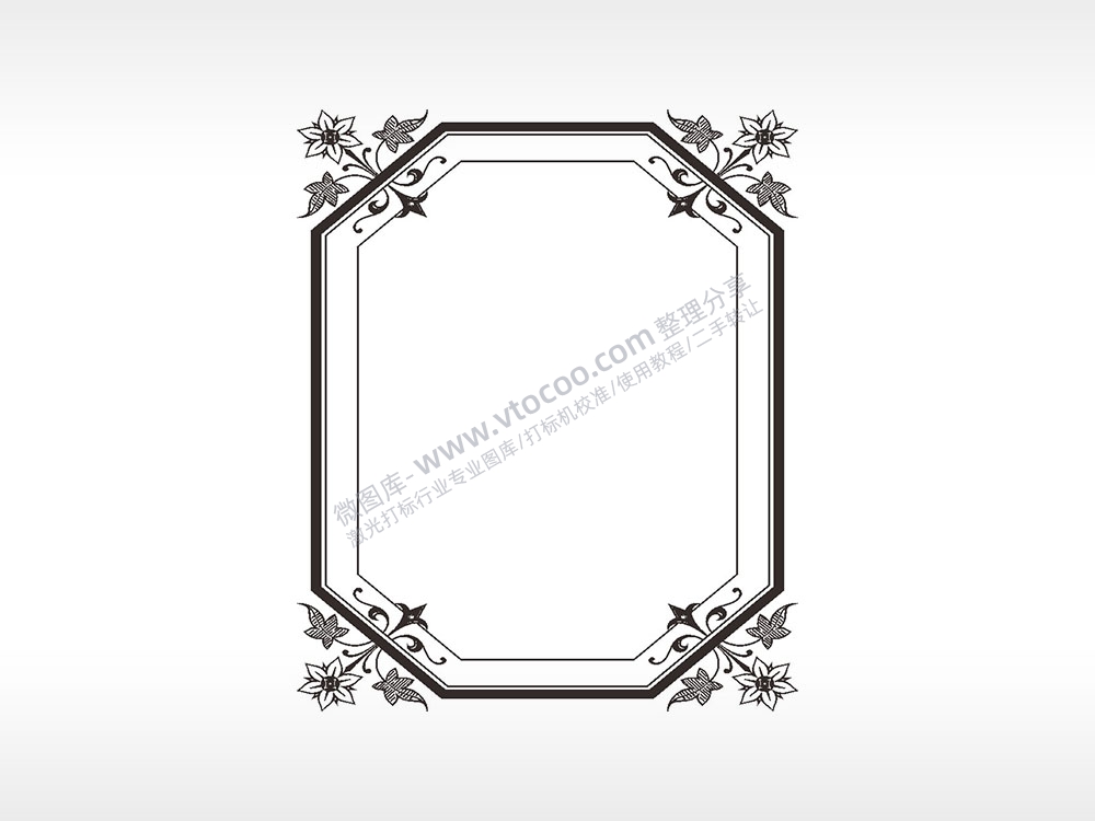 欧式镜子花边框矢量AI8.0格式激光打标文件通用矢量图