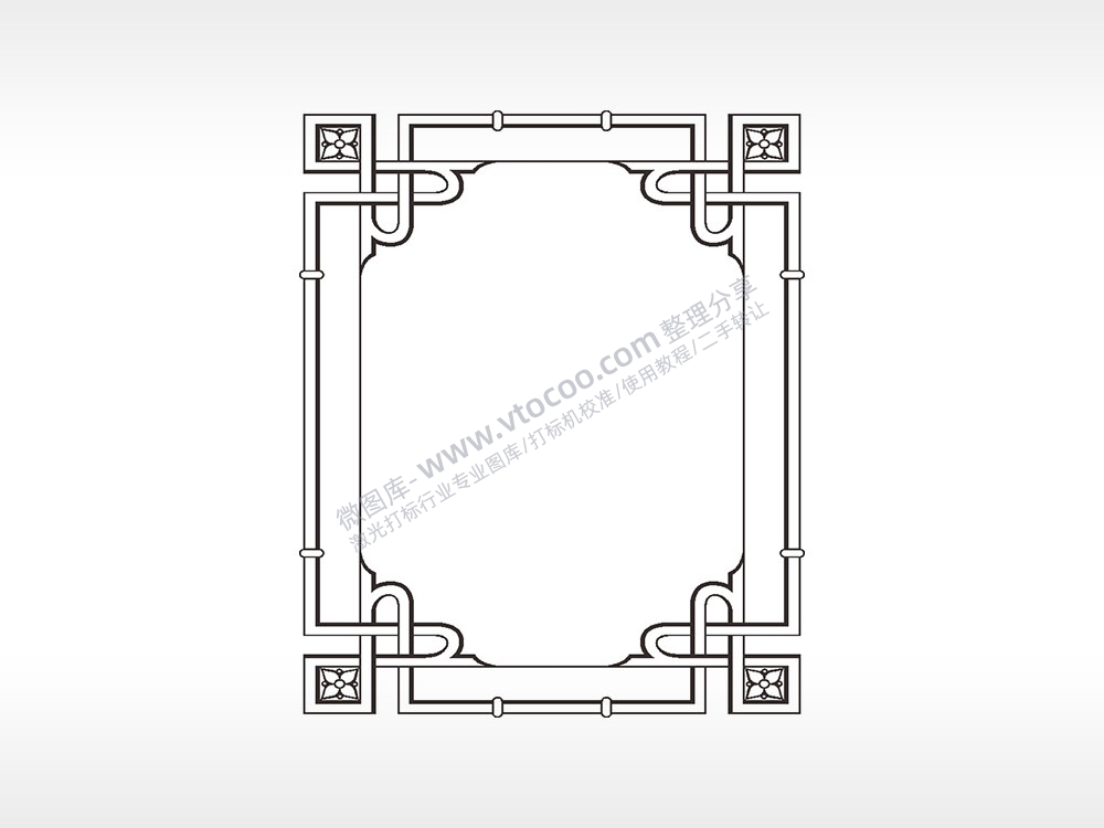 欧式窗户花边框矢量AI8.0格式激光打标文件通用矢量图