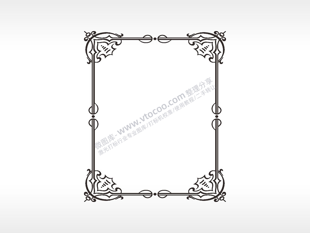 花朵藤蔓花边框矢量AI8.0格式激光打标文件通用矢量图