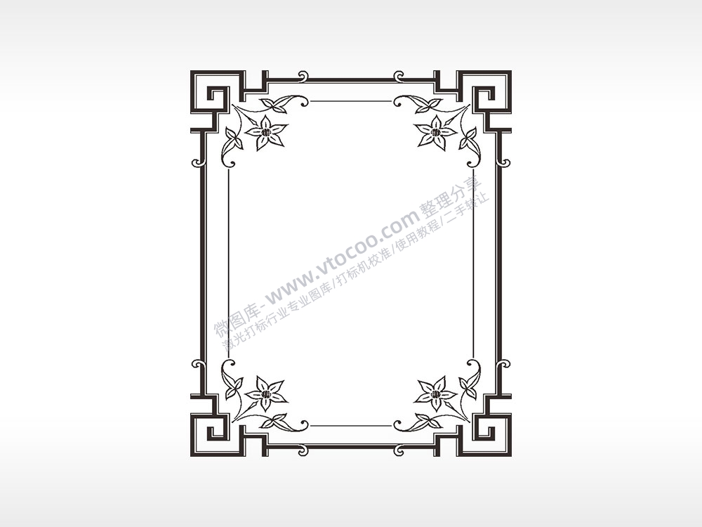 窗户装饰花边框矢量AI8.0格式激光打标文件通用矢量图