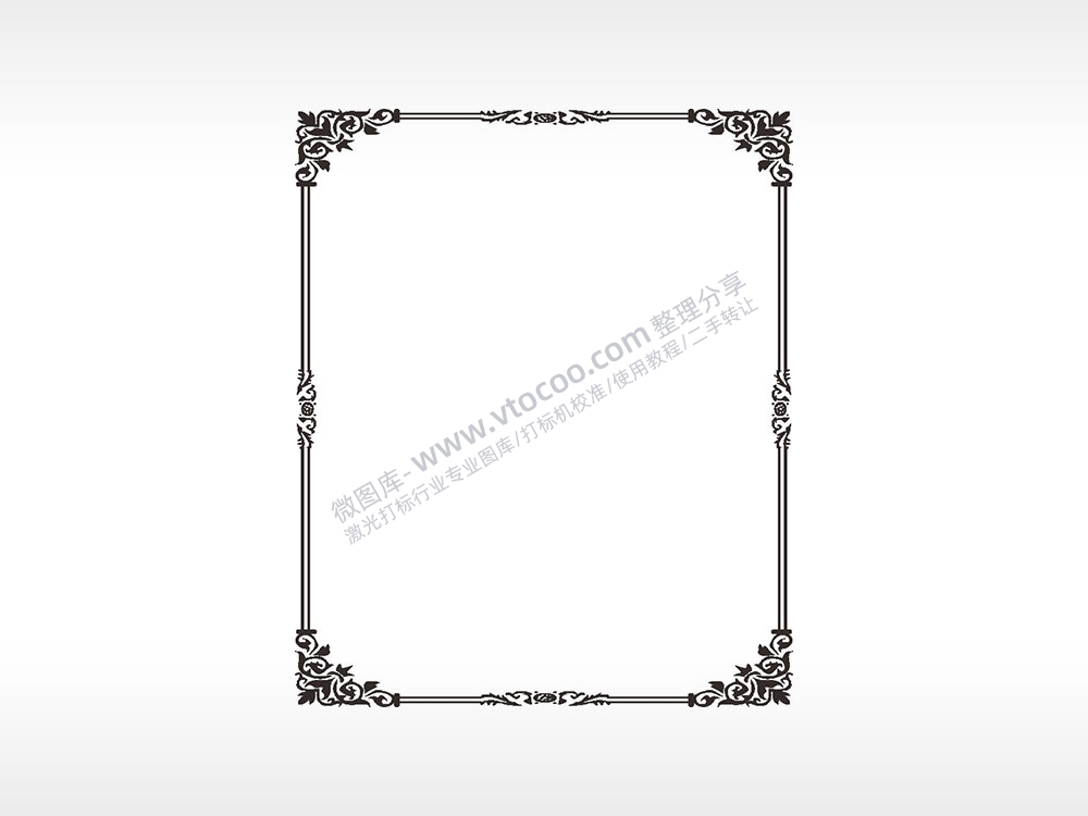 长方形花边框矢量AI8.0格式激光打标文件通用矢量图