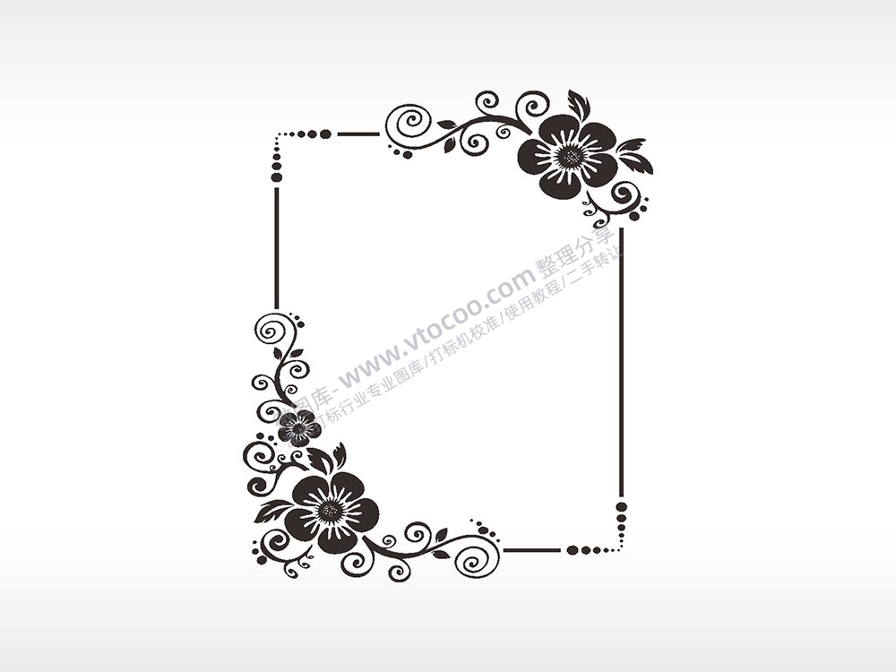 花朵藤蔓花边框矢量AI8.0格式激光打标文件通用矢量图