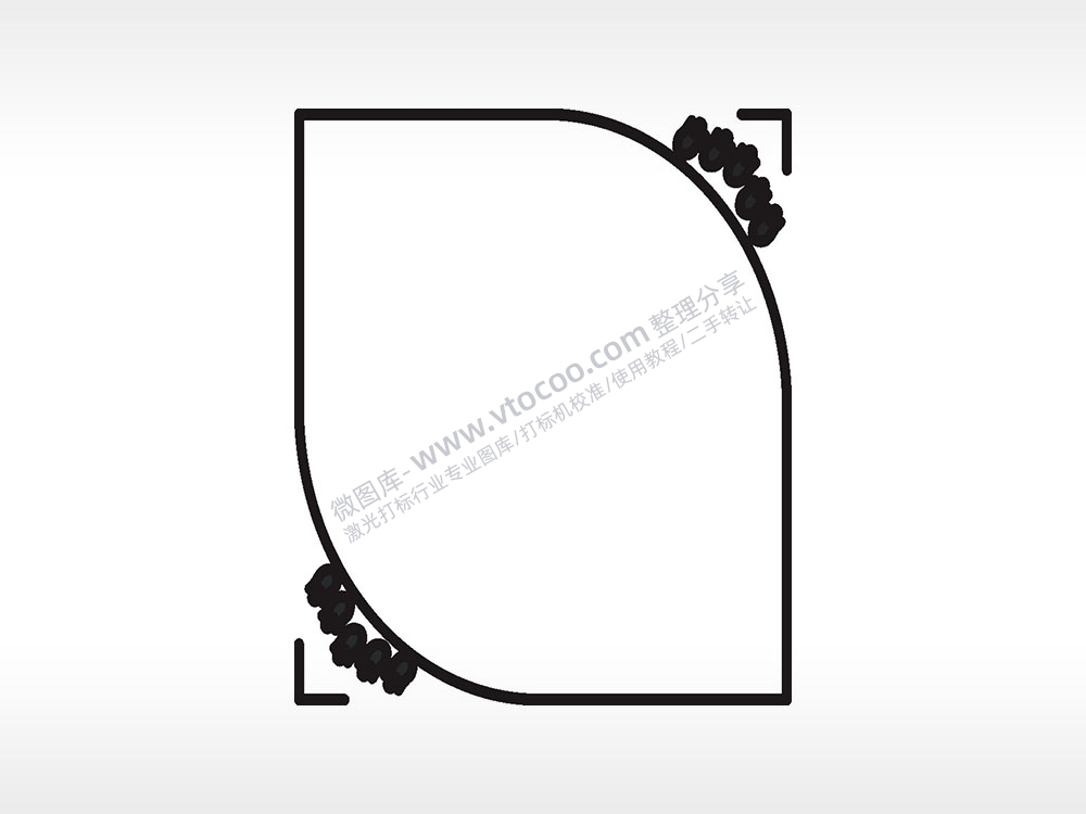 复古花边框矢量AI8.0格式激光打标文件通用矢量图