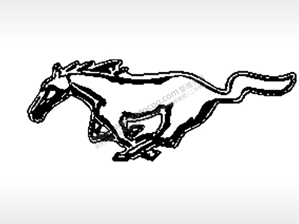 野马汽车车标雕刻挂坠项链PLT格式激光打标文件通用矢量图