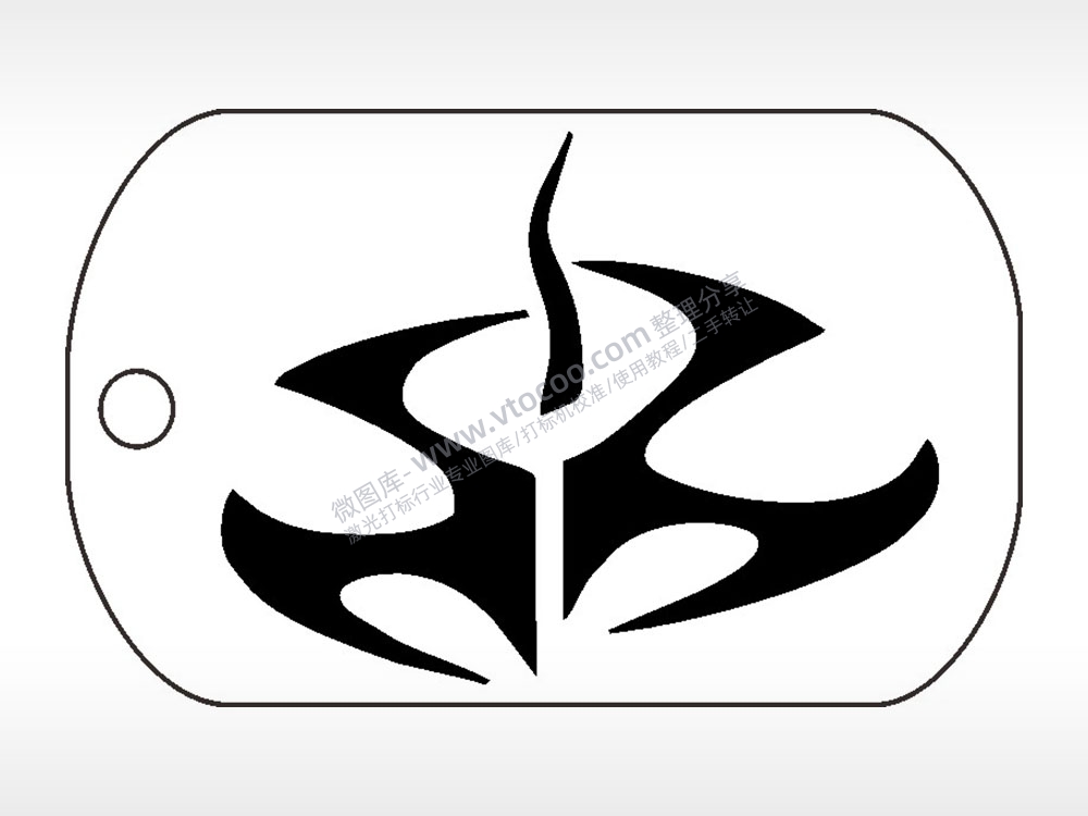 图腾logo钛钢军牌项链AI8.0格式激光打标文件通用矢量图