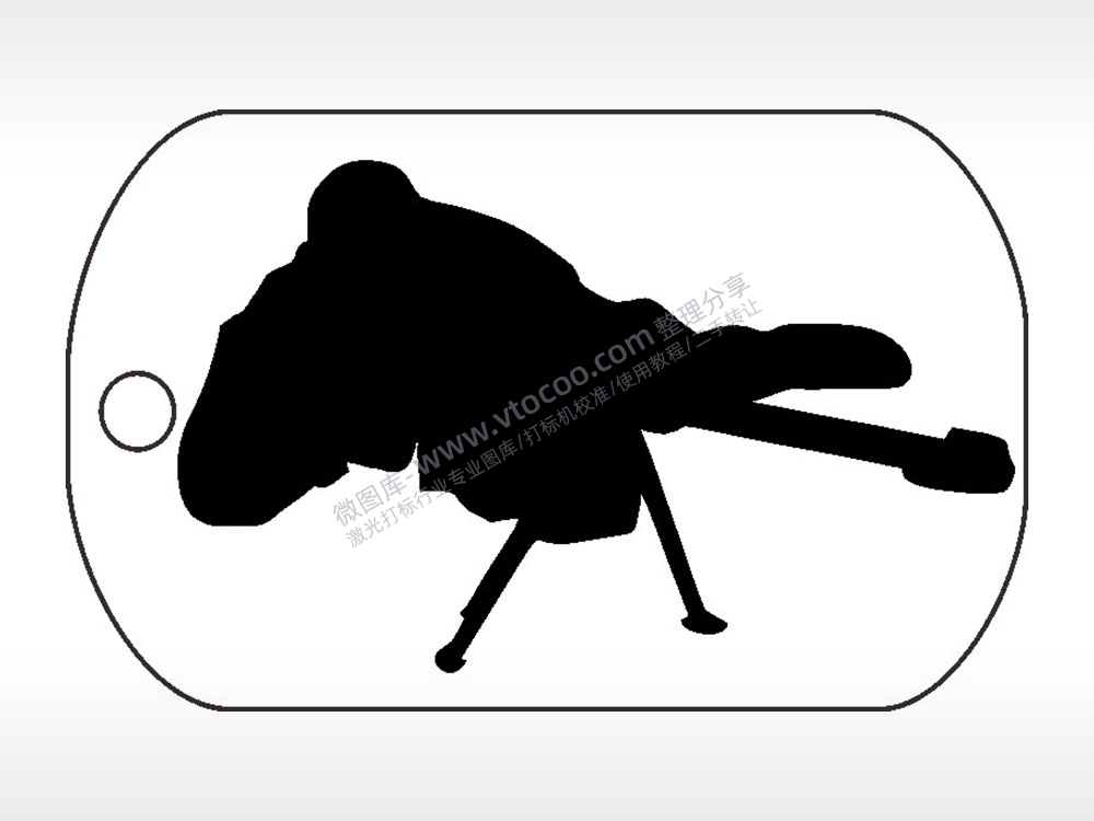 狙击手狙击枪士兵剪影钛钢军牌项链AI8.0格式激光打标文件通用矢量图