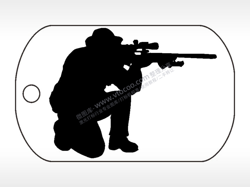 突击手突击队钛钢军牌项链AI8.0格式激光打标文件通用矢量图