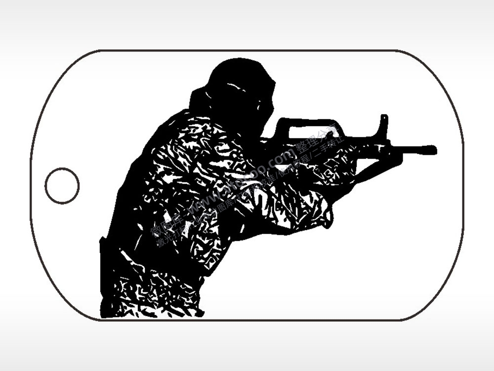 海豹突击队钛钢军牌项链AI8.0格式激光打标文件通用矢量图