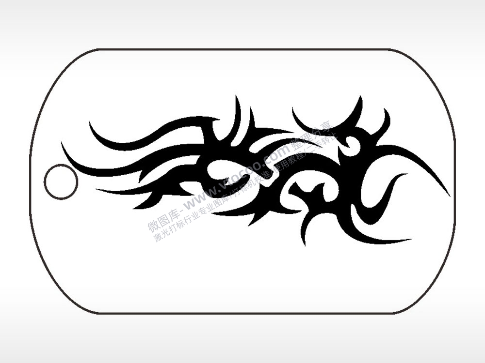 花纹图案钛钢军牌项链AI8.0格式激光打标文件通用矢量图