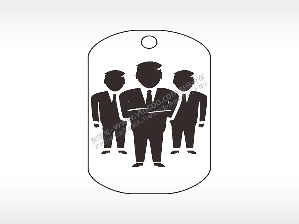 商务商业专业团队钛钢军牌项链AI8.0格式激光打标文件通用矢量图