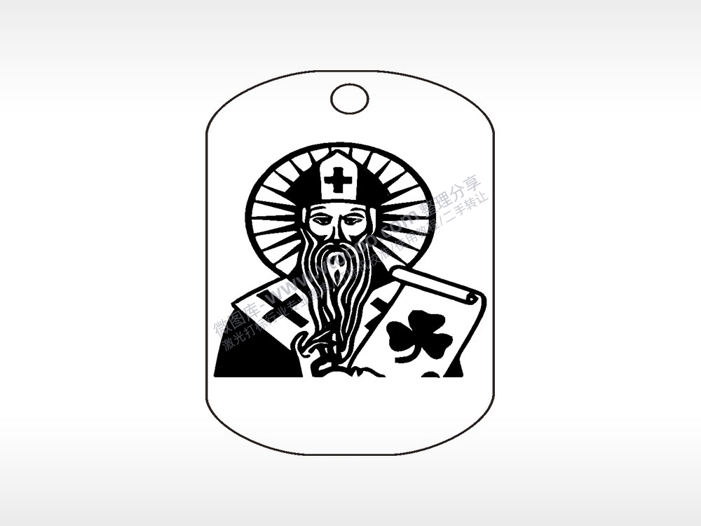 传教士钛钢军牌项链AI8.0格式激光打标文件通用矢量图