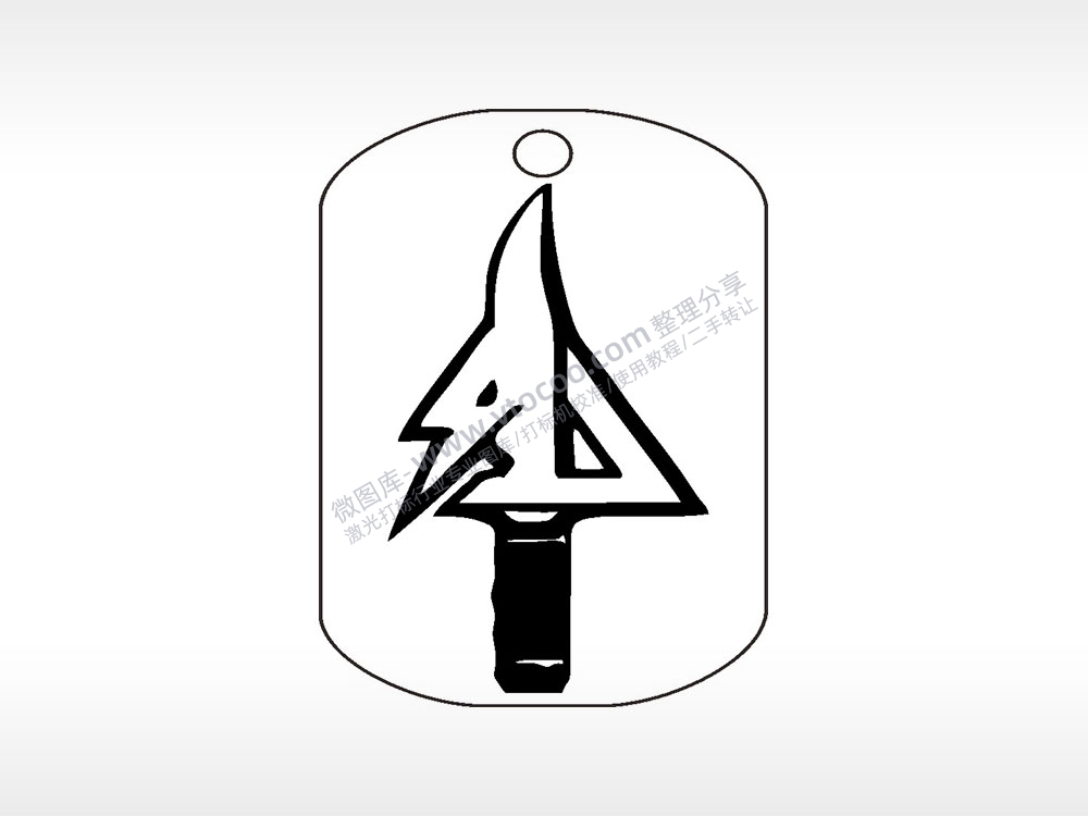 奇异匕首钛钢军牌项链AI8.0格式激光打标文件通用矢量图