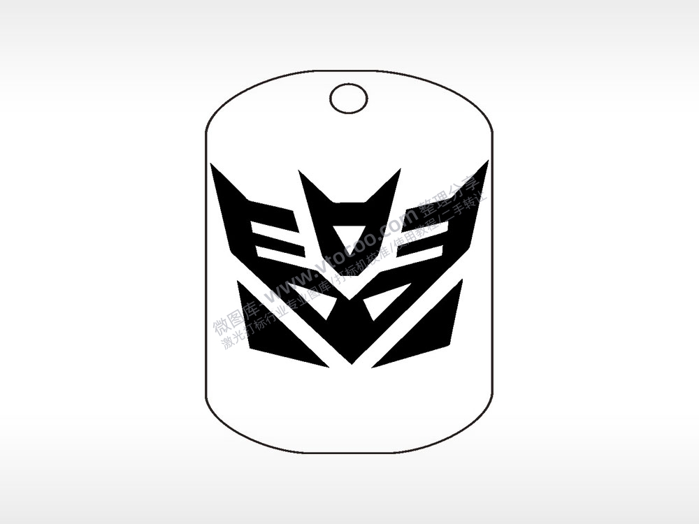 变形金刚logo钛钢军牌项链AI8.0格式激光打标文件通用矢量图