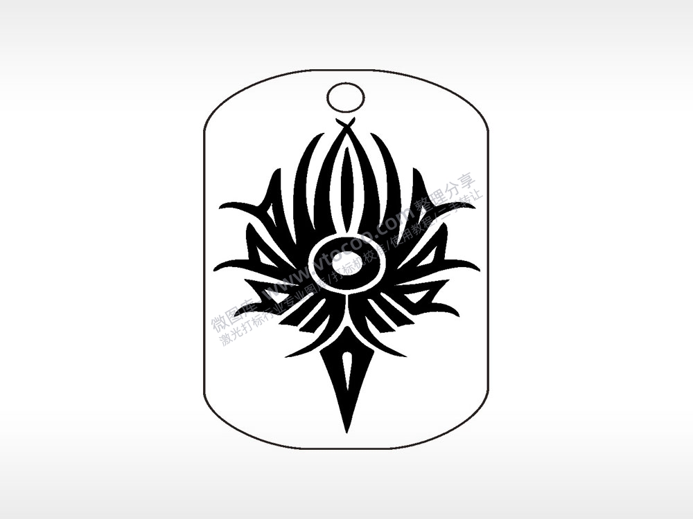 奇异logo钛钢军牌项链AI8.0格式激光打标文件通用矢量图